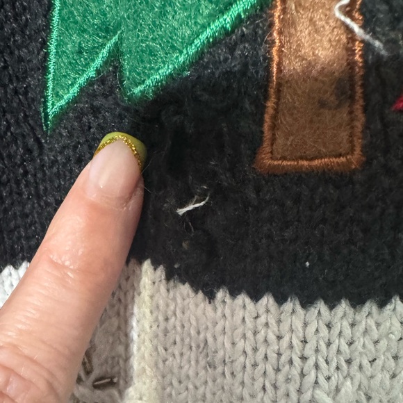 Vintage 90’s Festive ugly Christmas Holiday sweater Embroidered Designs size XL - Picture 2 of 5